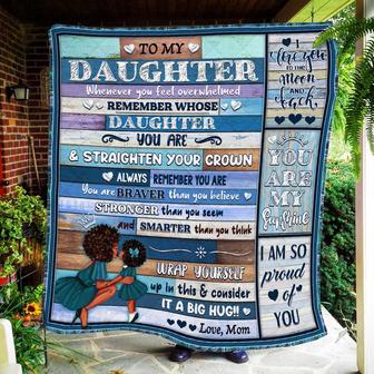 Memorial Blanket - Memorial Blanket, Love Letter From Mom To Daughter So Proud Of You Black Woman Gift Fleece Blanket - Seseable