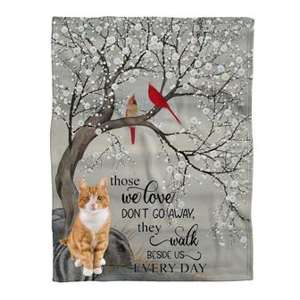 Memorial Blanket - Pofily- Blanket- Memorial Cat Blanket, Cardinal Those We Love Don't Go Away, Bedding Couch Sofa Soft and Comfy Cozy - Seseable