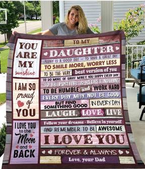 Personalized Blanket To My Daughter, You Are My Sunshine, I Am So Proud Of You - Seseable
