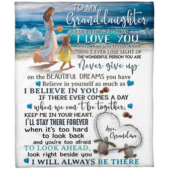 Personalized Blanket To My Granddaughter Never Forget That I Love You More Than You'Ll Ever Know Fleece Blanket - Seseable