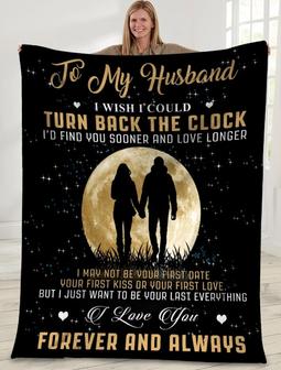 Personalized Blanket To My Husband I Wish I Could Turn Back The Clock, Gift For Husband Fleece Blanket - Seseable
