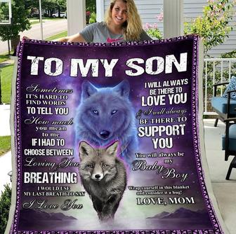 Personalized Blanket To My Son I Will Always Be There To Love You & I Will Always, Gift For Son Daughter, Birthday Fleece Blanket | Seseable CA
