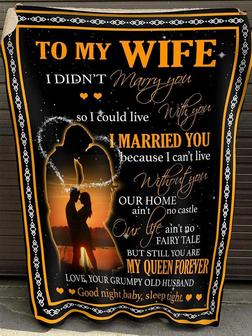 Personalized Blanket To My Wife I Didn'T Marry You So I Could Live With You, Gift For Wife Fleece Blanket - Seseable