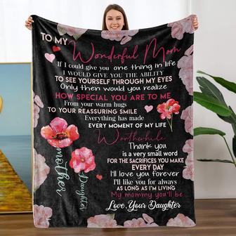 Personalized To My Mom Blanket For Mom Gift from Daughter, Mother's Day Birthday, Soft Flannel Bed Throw Blanket | Seseable CA