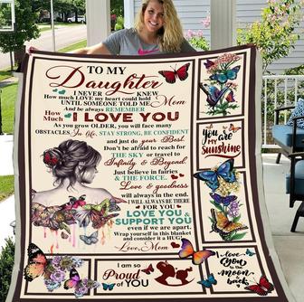 To My Daughter I Never Knew How Much Love My Heart Could Hold Fleece Blanket - Seseable