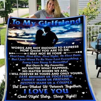 To My Girlfriend, Words Are Not Enough To Express How Special You Are To Me Fleece Blanket - Seseable
