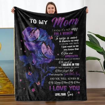 To My Mom Blanket Gift from Son, for Mom Birthdays Christmas, Soft Couch Bed, Mother Throw Blanket Mother's Day Gift for Mom | Seseable CA