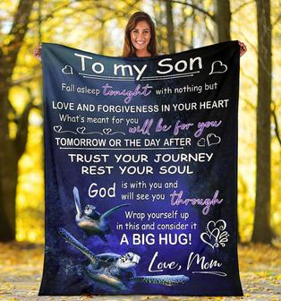 To My Son - Trust Your Journey, Rest Your Soul, Turtle Blanket - Seseable
