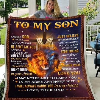 To My Son I Asked God For A Best Friend He Sent Me You Fleece Blanket - Seseable