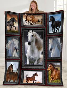 Wild Horse Blanket Gift For Horse Lover Fleece Blanket - Seseable