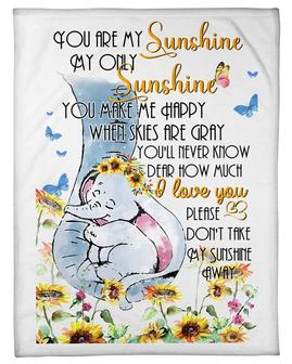 You Are My Sunshine My Only Sunshine Fleece Blanket - Seseable
