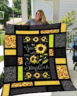 You Are My Sunshine Sunflower Fleece Blanket - Seseable