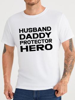 Husband Daddy Protector Hero Men's T-shirt - Thegiftio UK