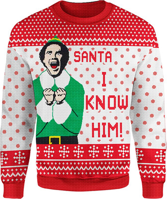 Santa I Know Him Christmas Sweatshirt Men Gift For Christmas Sweater Xmas Gift For FriendsUgly Christmas Sweater - Thegiftio UK