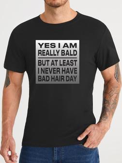 Men's Funny Bald Print T-shirt - Seseable