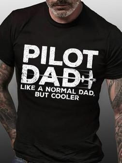 Men‘s Funny Pilot Art For Dad Crew Neck Casual T-shirt - Seseable