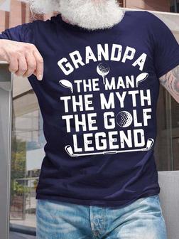 Men’s Grandpa The Man The Myth The Golf Legend Crew Neck Casual Regular Fit T-shirt - Thegiftio UK