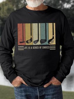 Men's Life Is Series Of Choices Funny Graphic Print Loose Vintage Sweatshirt - Seseable