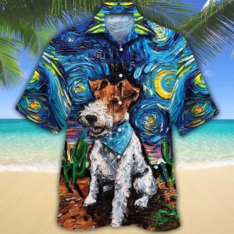 Wire Fox Terrier Dog Lovers Night Hawaiian Shirt - Seseable
