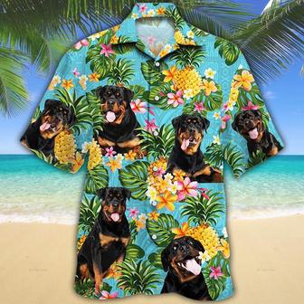 Rottweiler Dog Lovers Pineapple Hawaiian Shirt - Seseable