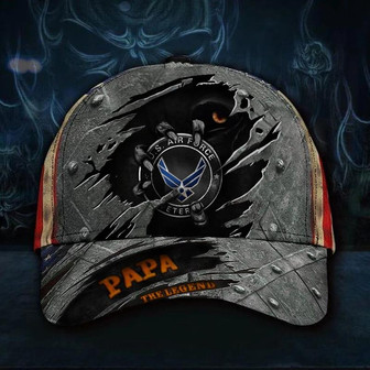 Air Force Veteran Papa Legend Hat USA Flag Cap Vintage Proud USAF Veteran Dad Gift Hat - Thegiftio