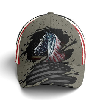 American Flag Patriot Horse Baseball Cap Hat - Thegiftio UK