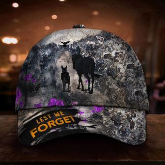 Animals Lest We Forget Purple Poppy Hat Remember Animals Sacrificed In War Caps For Mens Hat - Thegiftio UK