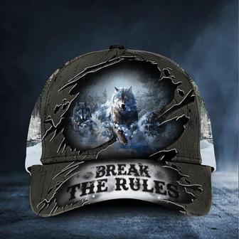 Arctic Wolf Break The Rules Hat Cool Baseball Cap Unique Gift Ideas For Men Boyfriend Hat - Thegiftio UK