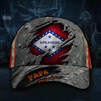 Arkansas Papa The Legend Hat Vintage USA Flag Cap Unique Best Gift For Dad Hat - Thegiftio UK