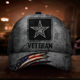 Army Veteran Hat Vintage American Flag Cap Unique Proud Of US Army Veteran Gift Hat - Thegiftio UK