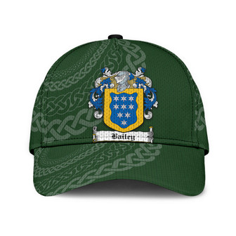 Bailey Coat Of Arms Irish Family Crest St Patrick's Day Hat Classic Cap - Thegiftio UK