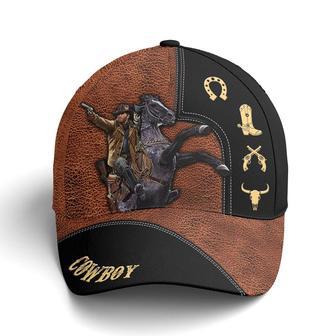 Baseball Cap For Cowboys Classic Leather Hat - Thegiftio UK