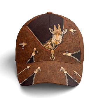 Baseball Cap For Giraffe Lovers Classic Leather Hat - Thegiftio UK