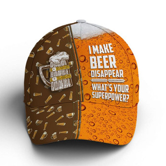 I Make Beer Disappear Funny Baseball Cap Hat - Thegiftio UK
