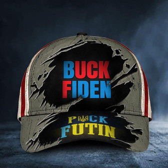Buck Fiden Puck Putin Hat American Flag Cap Stand With Ukraine Fuck Putin FJB Fuck Joe Biden Hat - Thegiftio UK