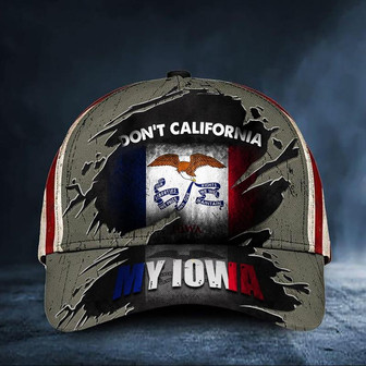 California My Iowa Cap Vintage USA Flag Hat Unique Iowa Gift Ideas For Dad Brothers Hat - Thegiftio UK