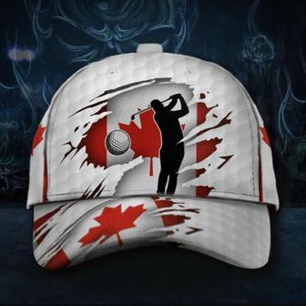 Canada Flag Golfer Hat Graphic Print Patriotic Caps Golf Lovers Gift For Canadian Hat - Thegiftio UK