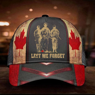 Canadian Soldier Poppy Lest We Forget Hat Veterans Remembrance Day Patriotic Caps Men Hat - Thegiftio UK