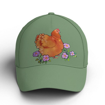 Funny Chicken Countryside Green Baseball Cap Hat - Thegiftio