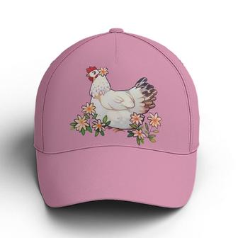 Funny Chicken Countryside Pink Baseball Cap Hat - Thegiftio UK