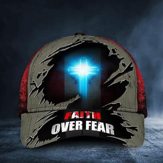 Cross Faith Over Fear Canada Flag Cap Christian Trucker Hats ?Gifts For Canadian Hat - Thegiftio UK