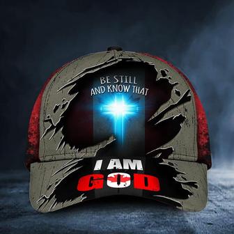 Cross Be Still And Now That I Am God Canada Flag Cap Old Vintage Canadian Hats Christian Gifts Hat - Thegiftio UK