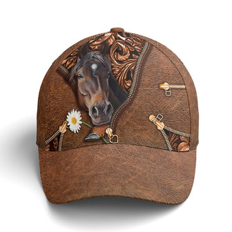 Daisy Horse Leather Style Baseball Cap Hat - Thegiftio UK