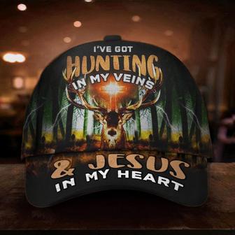 Deer Hunting Hat Got Hunting In My Veins And Jesus In My Heart Best Caps For Men Hat - Thegiftio UK