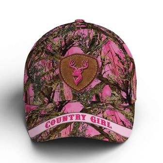 Deer Pattern Baseball Cap For Country Girl Pink Camouflaged Hat - Thegiftio UK