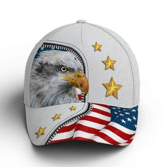 Eagle And US Flag Baseball Cap Hat - Thegiftio UK