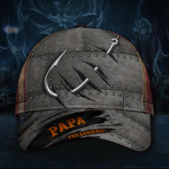 Fish Hook Papa The Legend Hat Old Retro Best Caps For Men Gifts For Fishing Lovers Hat - Thegiftio UK