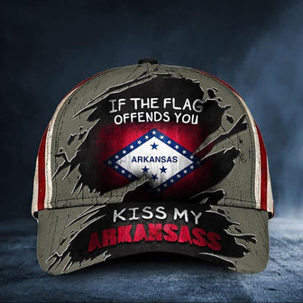 If The Flag Offends You Kiss My Arkansass Cap USA Flag Hat Proud State Of Hat - Thegiftio UK