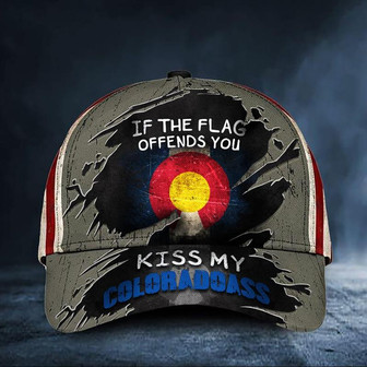 If The Flag Offends You Kiss My Coloradoass Cap USA Flag Vintage Hat Colorado Gift Hat - Thegiftio UK