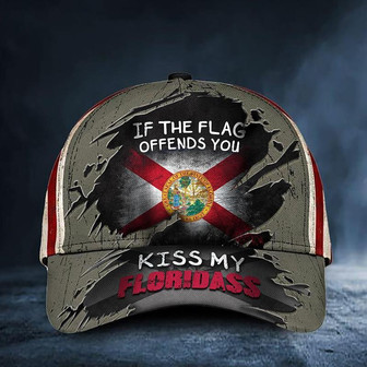 If You Flag Offends You Kiss My Floridaass Cap USA Honor Florida State Flag Hat Mens Gift Hat - Thegiftio UK